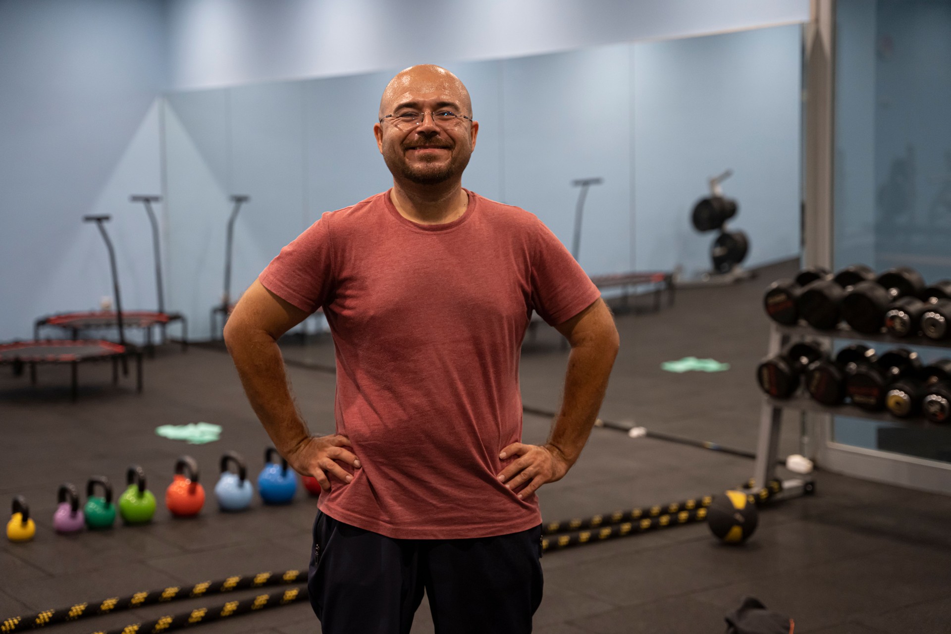 real man portrait in gym